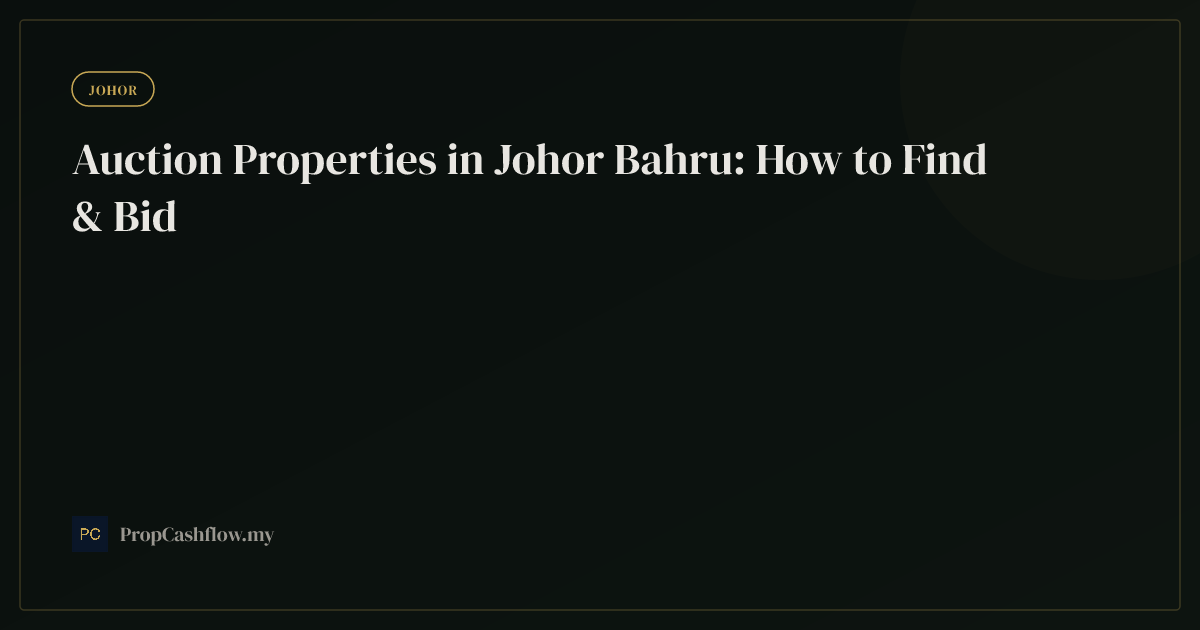 Auction Properties in Johor Bahru: How to Find & Bid