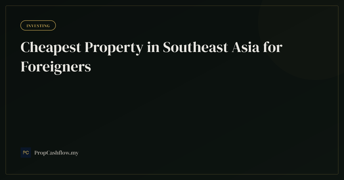 Cheapest Property in Southeast Asia for Foreigners