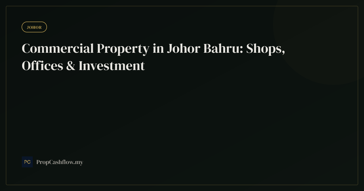 Commercial Property in Johor Bahru: Shops, Offices & Investment