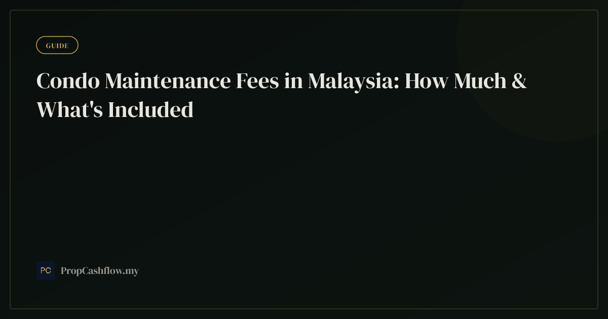 Condo Maintenance Fees in Malaysia: How Much & What's Included