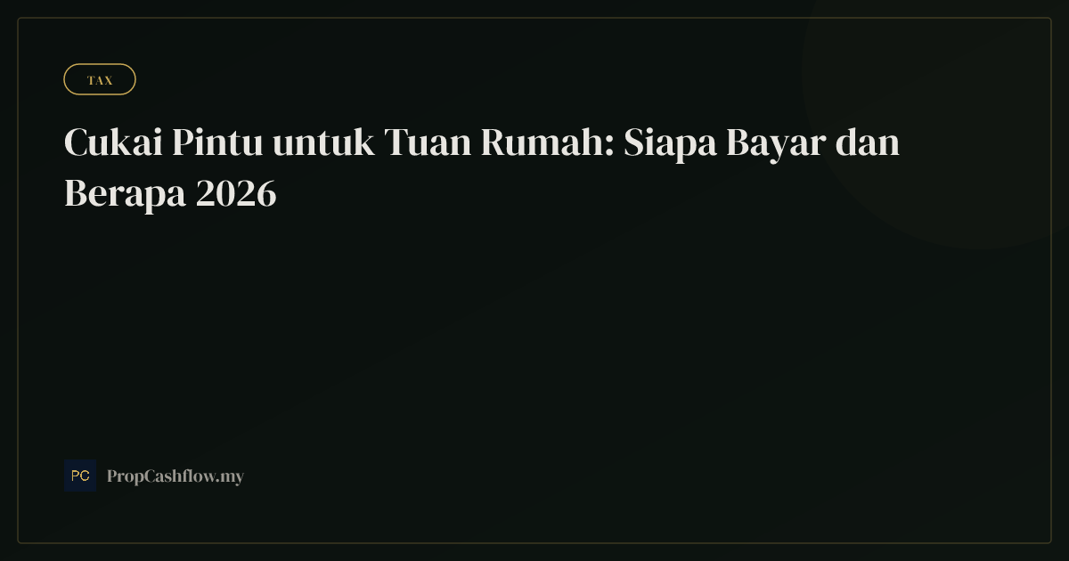 Cukai Pintu untuk Tuan Rumah: Siapa Bayar dan Berapa 2026