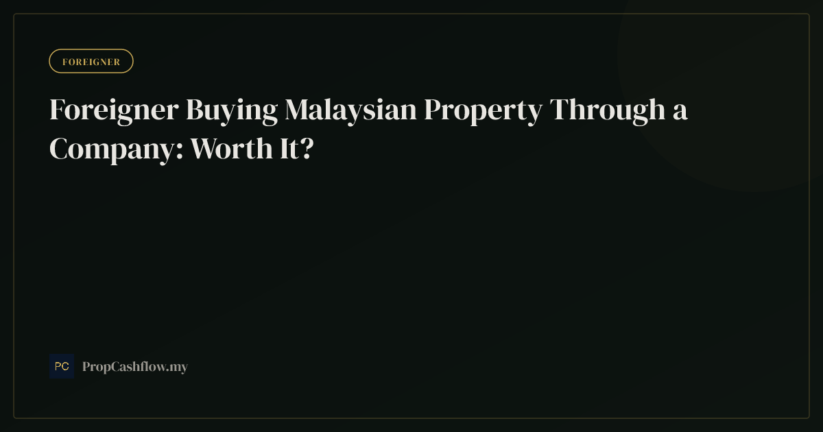 Foreigner Buying Malaysian Property Through a Company: Worth It?