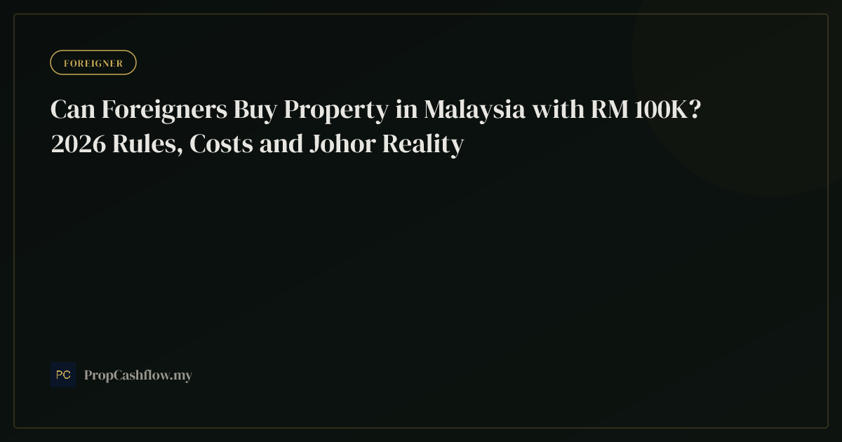 Can Foreigners Buy Property in Malaysia with RM 100K? 2026 Rules, Costs and Johor Reality