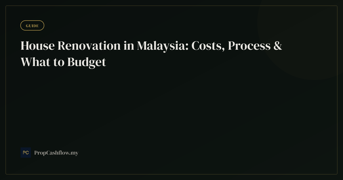 House Renovation in Malaysia: Costs, Process & What to Budget