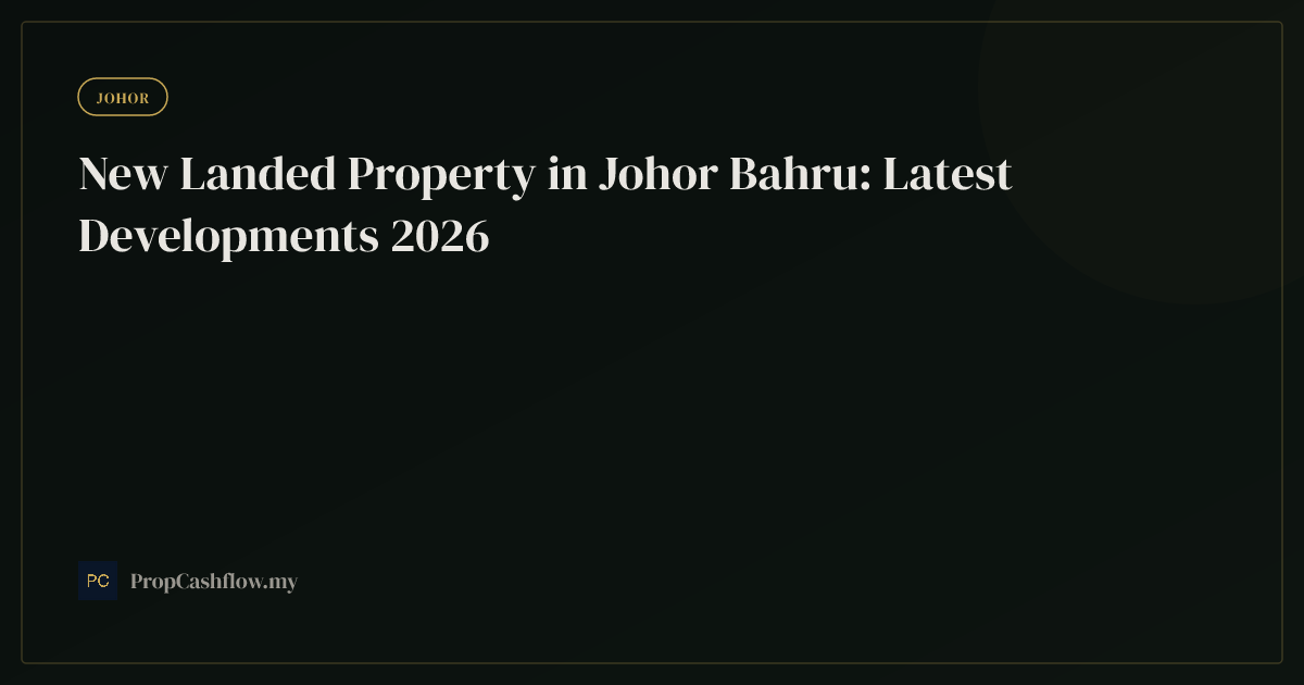 New Landed Property in Johor Bahru: Latest Developments 2026