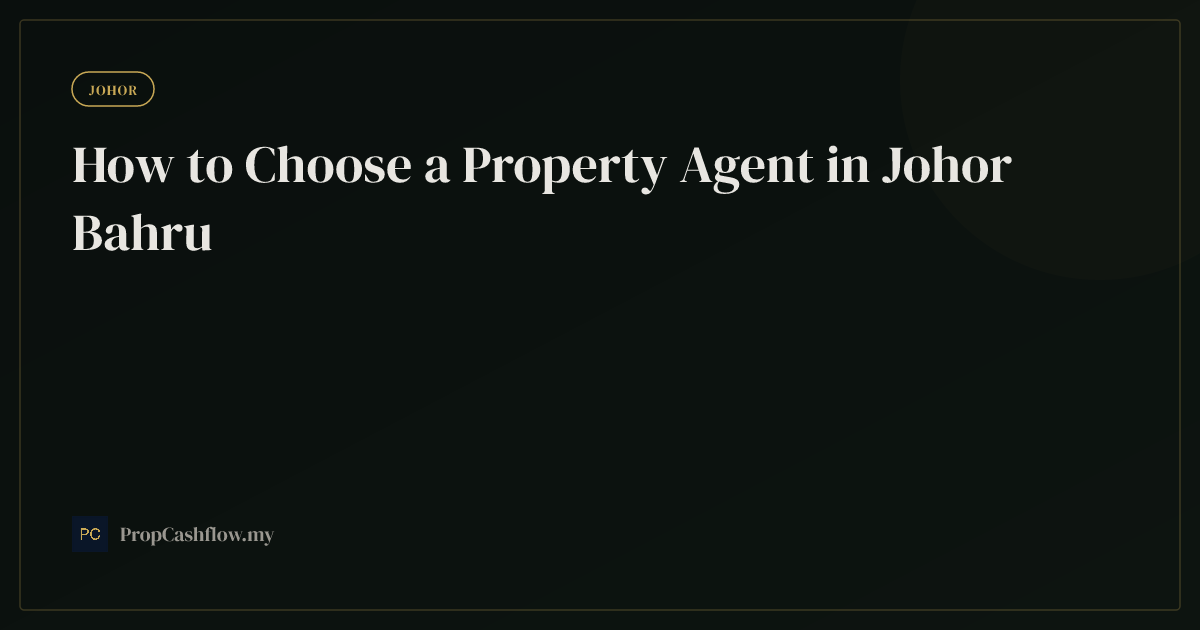 How to Choose a Property Agent in Johor Bahru