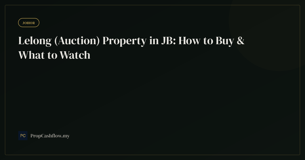 Lelong (Auction) Property in JB: How to Buy & What to Watch