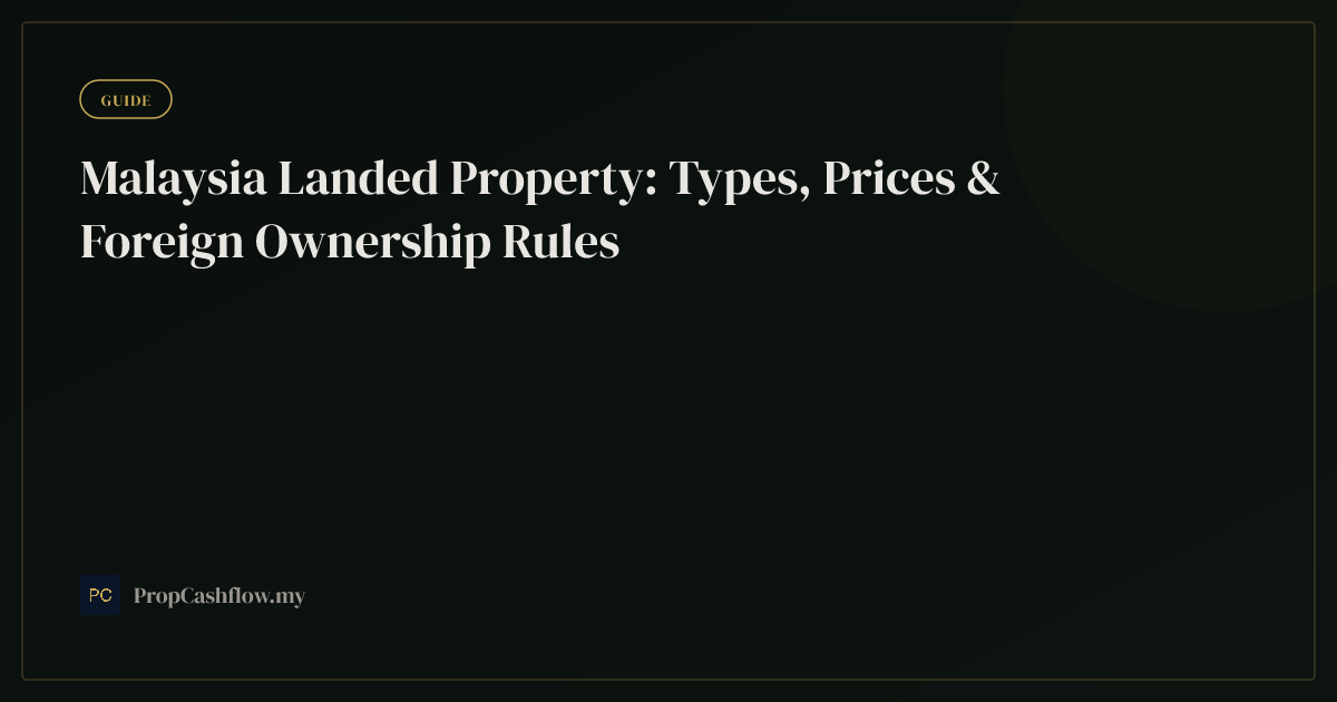 Malaysia Landed Property: Types, Prices & Foreign Ownership Rules