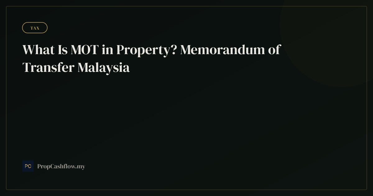 What Is MOT in Property? Memorandum of Transfer Malaysia