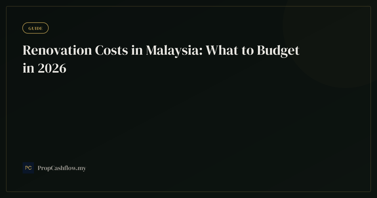 Renovation Costs in Malaysia: What to Budget in 2026