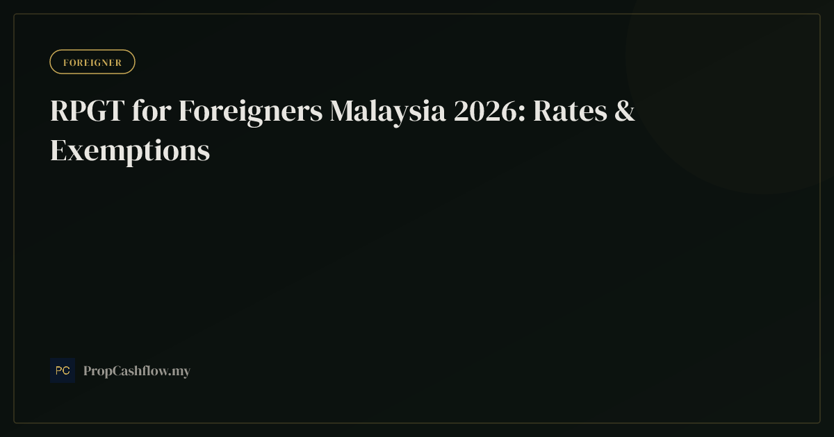 RPGT for Foreigners Malaysia 2026: Rates & Exemptions