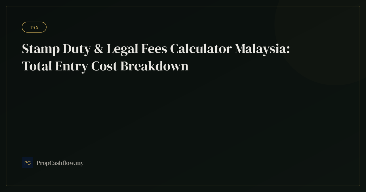 Stamp Duty & Legal Fees Calculator Malaysia: Total Entry Cost Breakdown