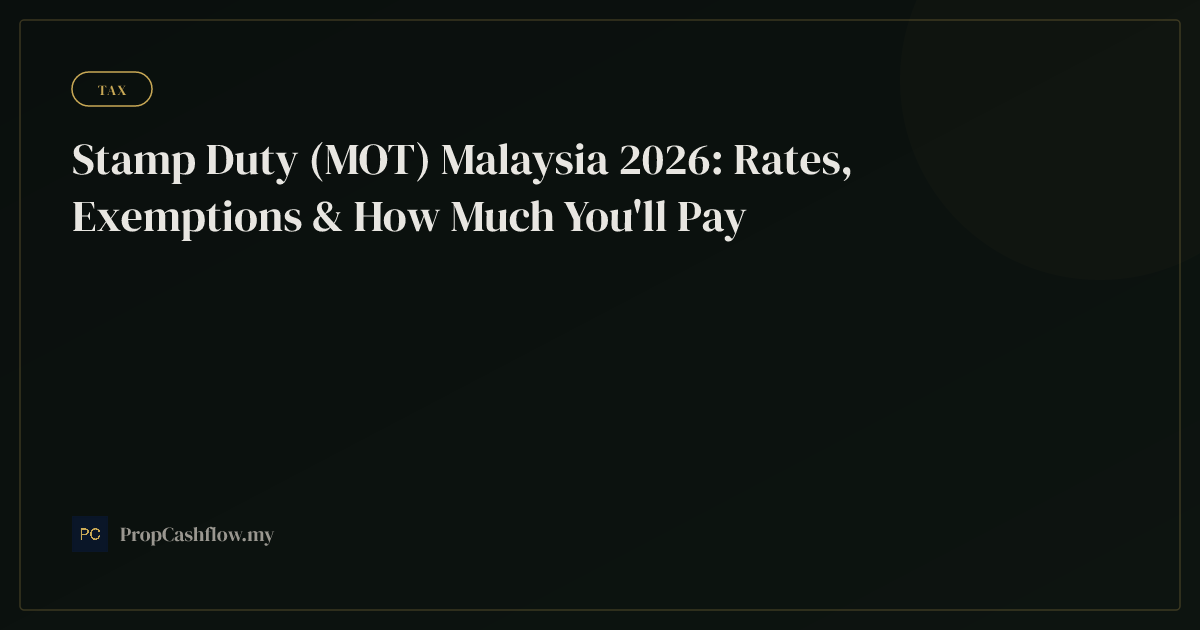 Stamp Duty (MOT) Malaysia 2026: Rates, Exemptions & How Much You'll Pay