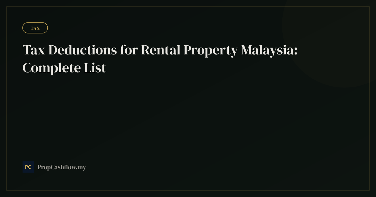 Tax Deductions for Rental Property Malaysia: Complete List