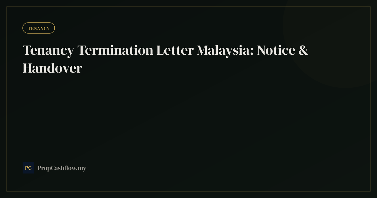 Tenancy Termination Letter Malaysia: Notice & Handover
